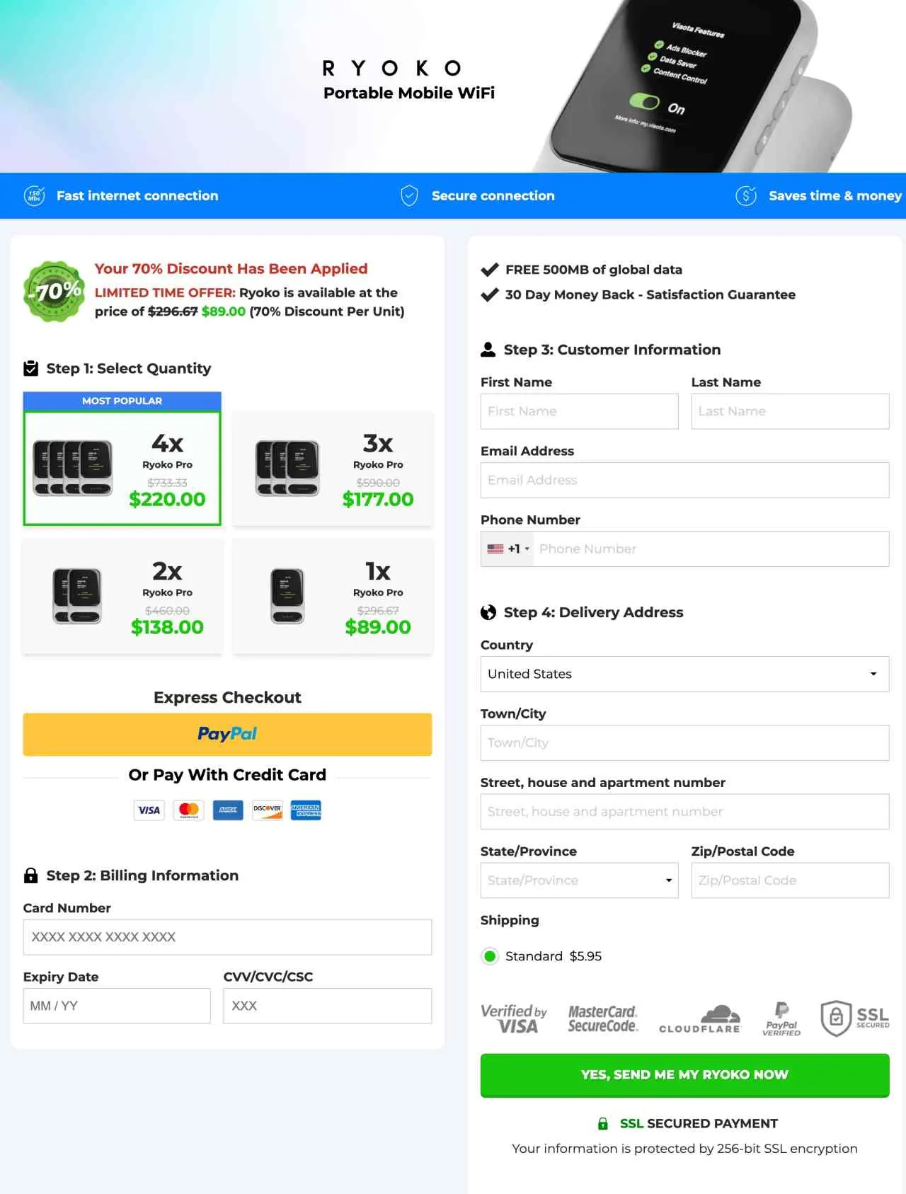 Ryoko Pro Secure Payment – All Major Cards Accepted, SSL Encrypted Checkout